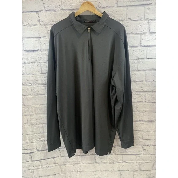 Tiger Woods Collection Mens XXL Long Sleeve 1/4 Zip Pullover Gray - Picture 3 of 10